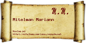 Mitelman Mariann névjegykártya